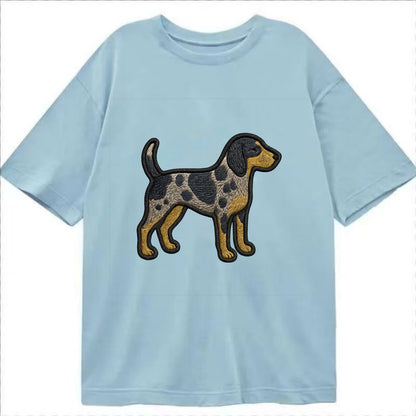 Bluetick Coonhound - Trendy spotted hound logo with prominent black border - Classic T-shirt - Light Blue