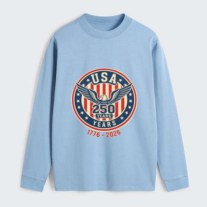 Usa 250 Years Eagle Seal - Classic Long Sleeve Shirt - Light Blue