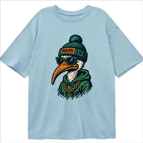 Coral Gables Ibis wearing Miami beanie with U patch - Classic T-shirt