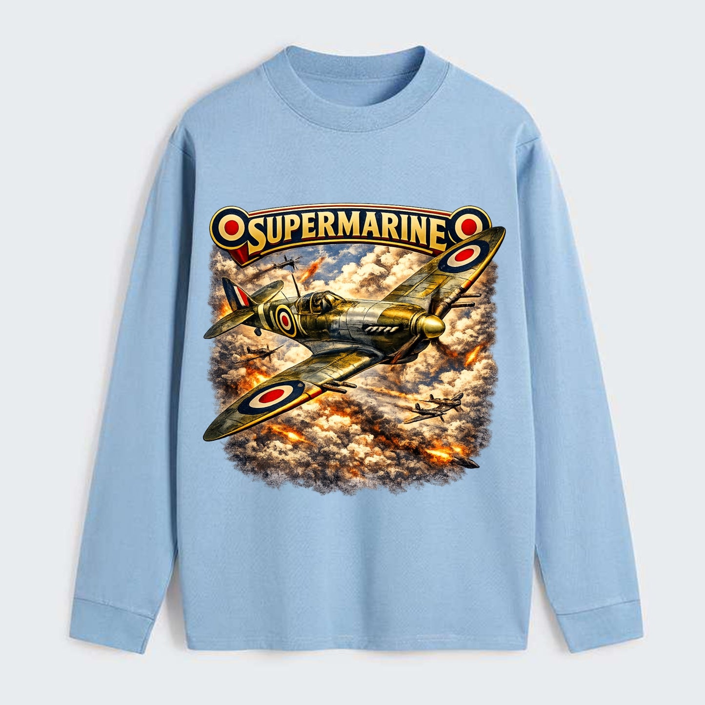 Supermarine Spitfire - Classic Long Sleeve Shirt - Light Blue