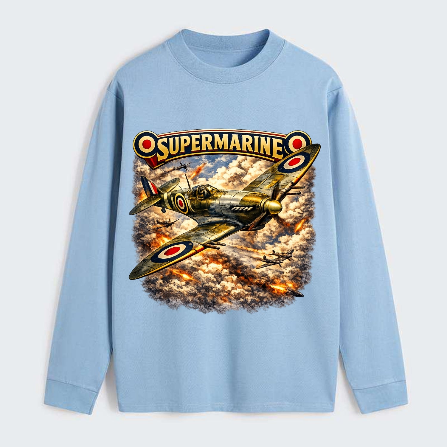 Supermarine Spitfire - Classic Long Sleeve Shirt - Light Blue