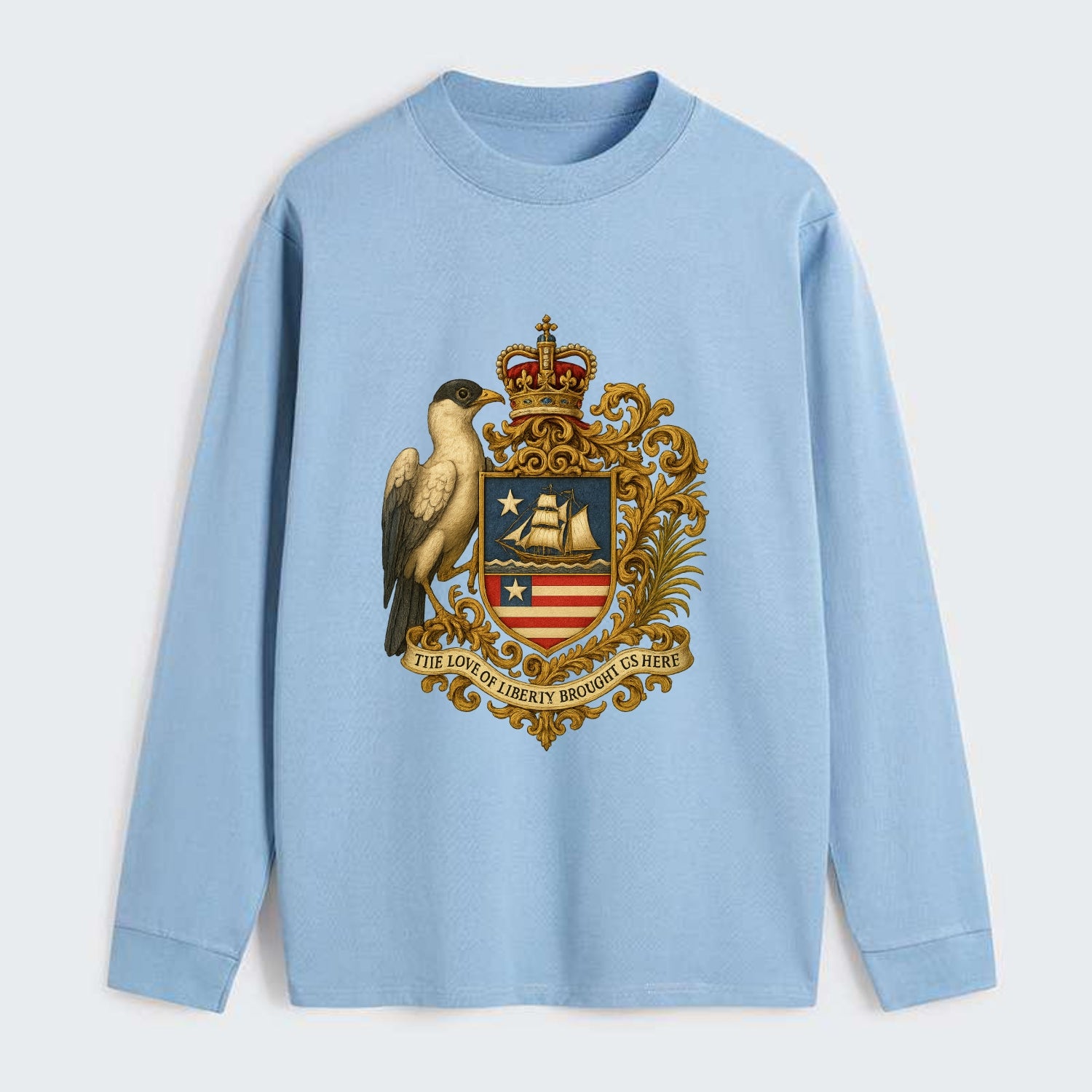 Liberia Pepper Bird Emblem - Classic Long Sleeve Shirt - Light Blue
