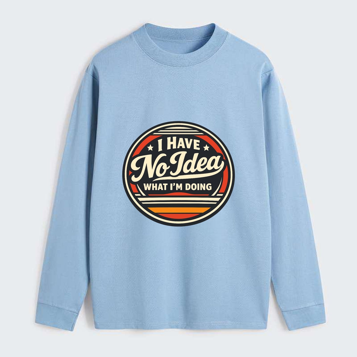 Confidently Clueless Emblem - Classic Long Sleeve Shirt - Light Blue