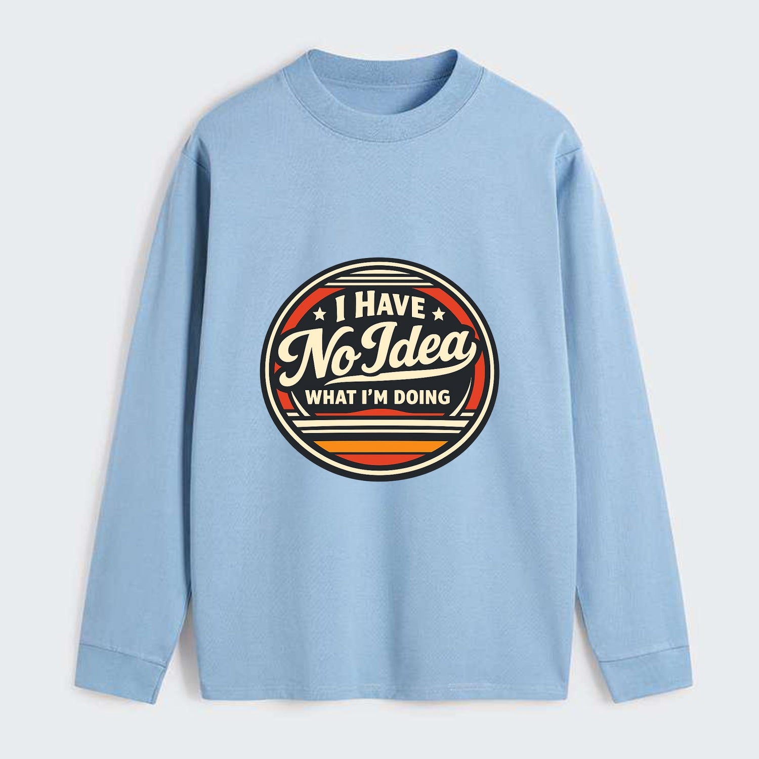 Confidently Clueless Emblem - Classic Long Sleeve Shirt - Light Blue