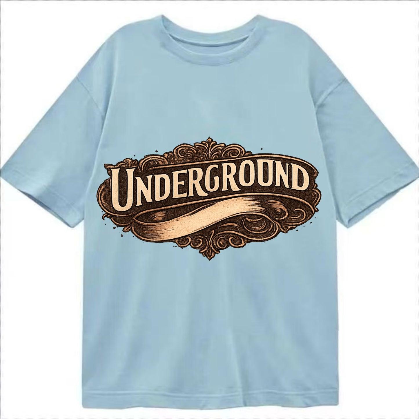 Bold typography design - "UNDERGROUND" - hidden scene, alternative - Classic T-shirt - Light Blue