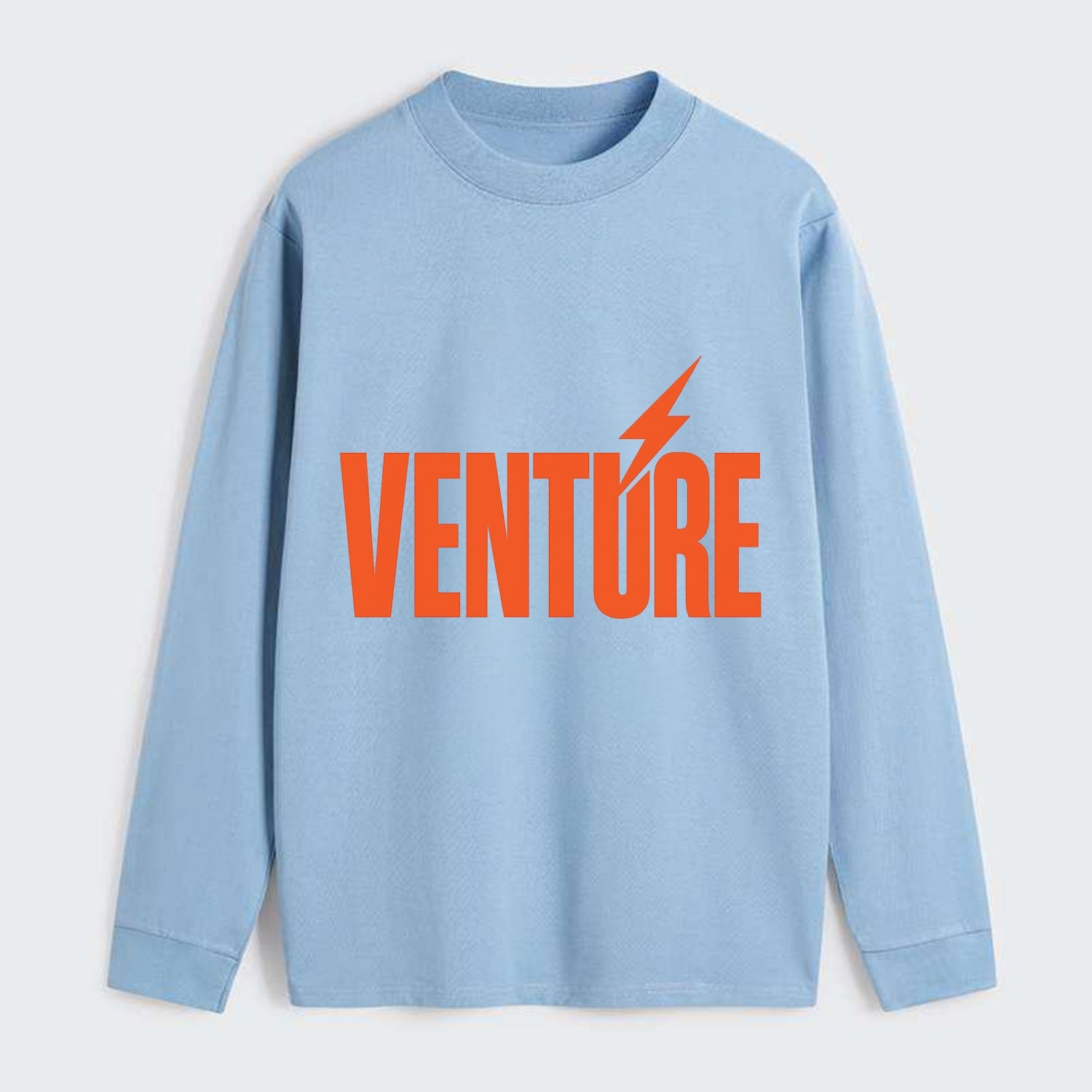 Bold typography design - "VENTURE" - taking risks, bold exploration - Classic Long Sleeve Shirt - Light Blue