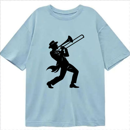 Trombone player jazz improvisation - Classic T-shirt - Light Blue