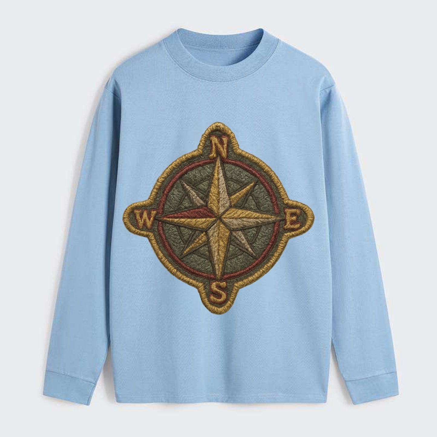 Compass rose with cardinal directions - explorer symbol - Classic Long Sleeve Shirt - Light Blue