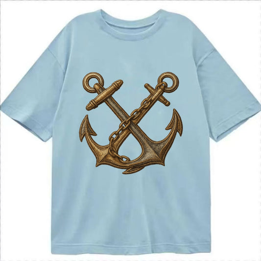 Crossed Anchors  - Classic T-shirt - Light Blue