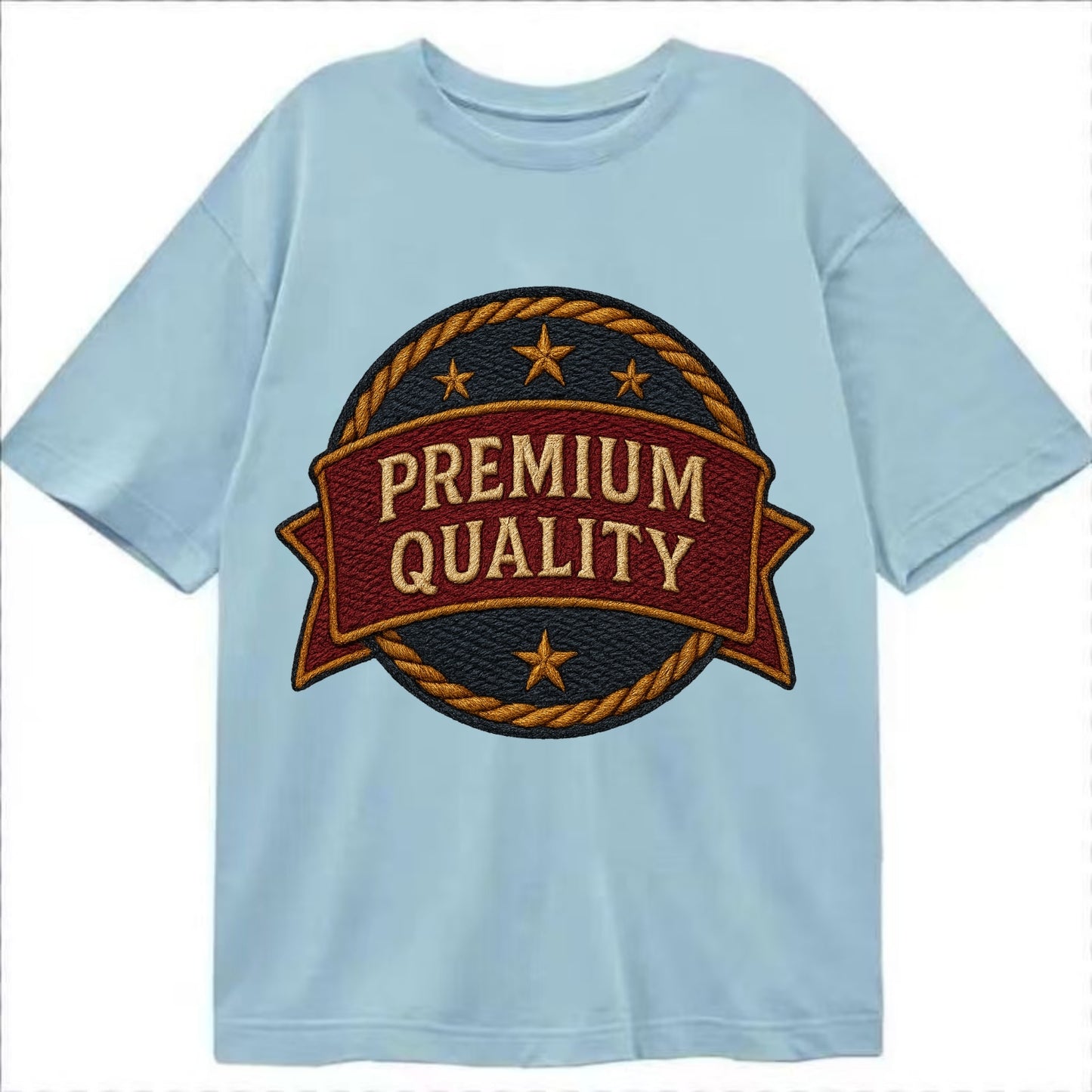 Premium Quality Badge  - Classic T-shirt - Light Blue
