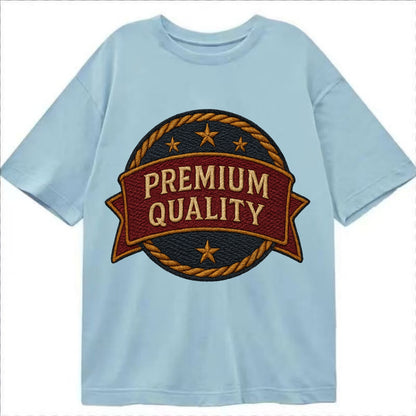Premium Quality Badge  - Classic T-shirt - Light Blue