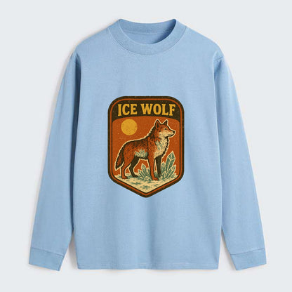 Ice Wolf Crystal  - Classic Long Sleeve Shirt - Light Blue