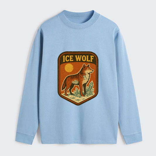 Ice Wolf Crystal  - Classic Long Sleeve Shirt - Light Blue