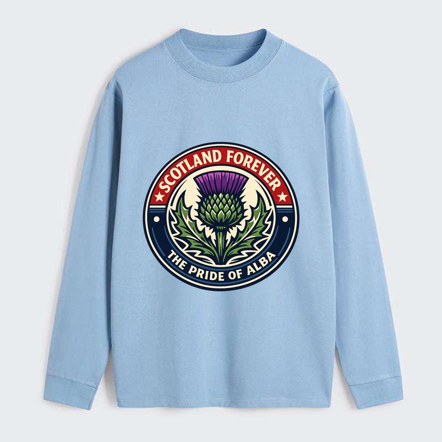 Highland Heritage Emblem - Classic Long Sleeve Shirt - Light Blue