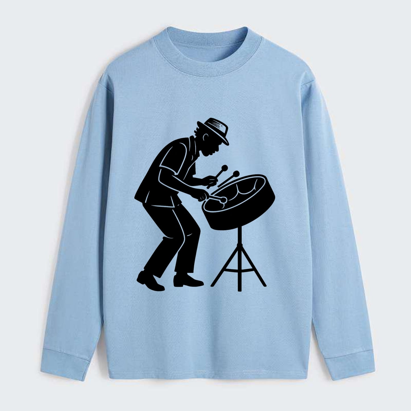 Steel drum player Caribbean rhythm - Classic Long Sleeve Shirt - Light Blue