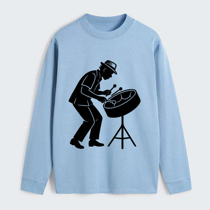 Steel drum player Caribbean rhythm - Classic Long Sleeve Shirt - Light Blue