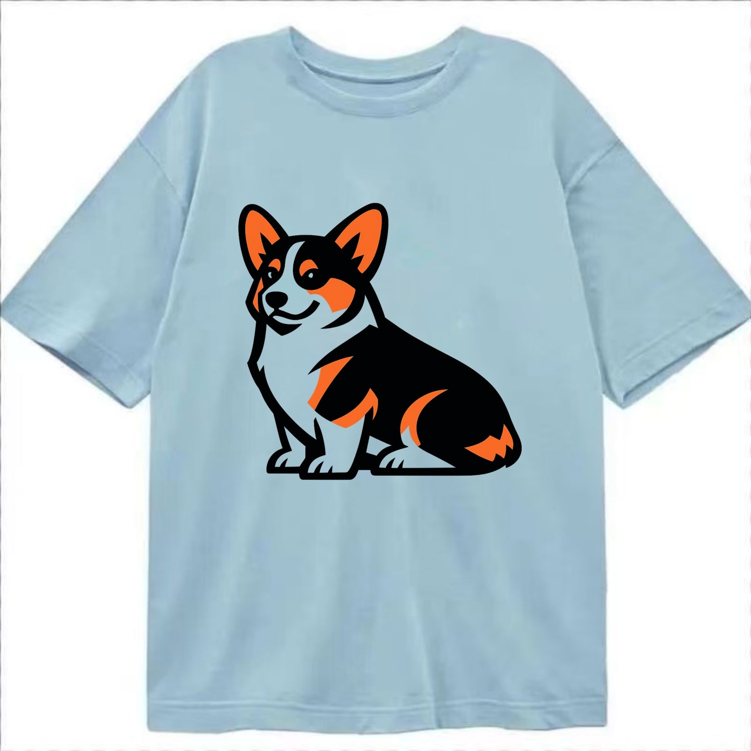 Tricolor Corgi Charm - Classic T-shirt - Light Blue