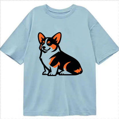 Tricolor Corgi Charm - Classic T-shirt - Light Blue