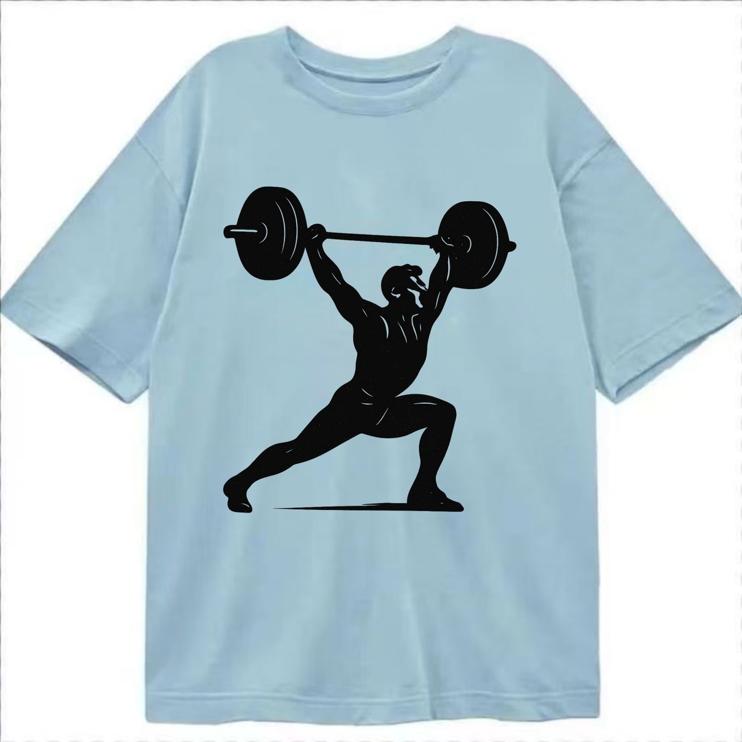 Weightlifter doing overhead snatch - Classic T-shirt - Light Blue