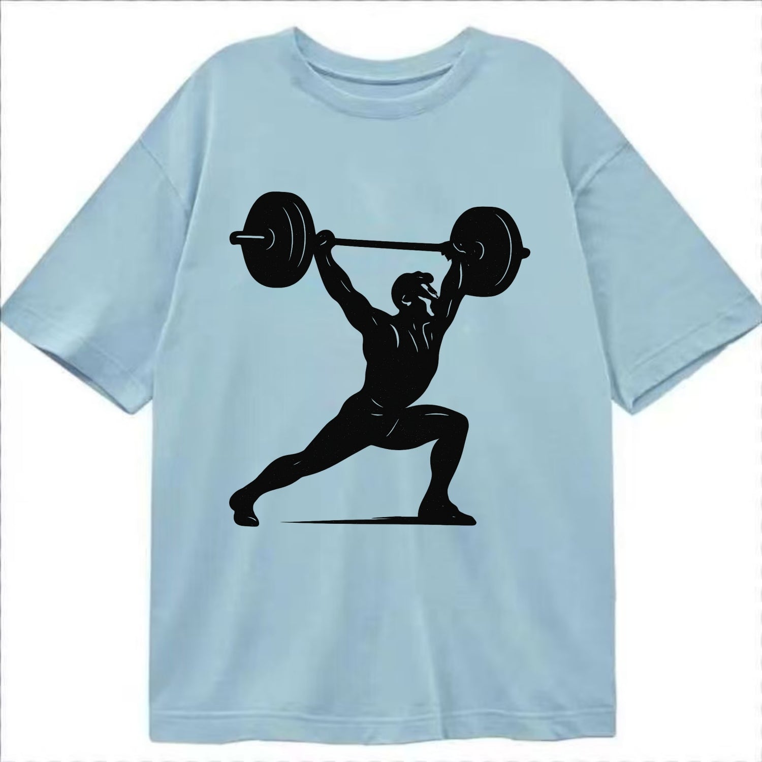 Weightlifter doing overhead snatch - Classic T-shirt - Light Blue