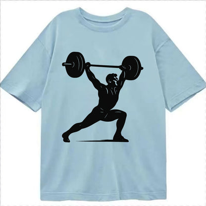 Weightlifter doing overhead snatch - Classic T-shirt - Light Blue