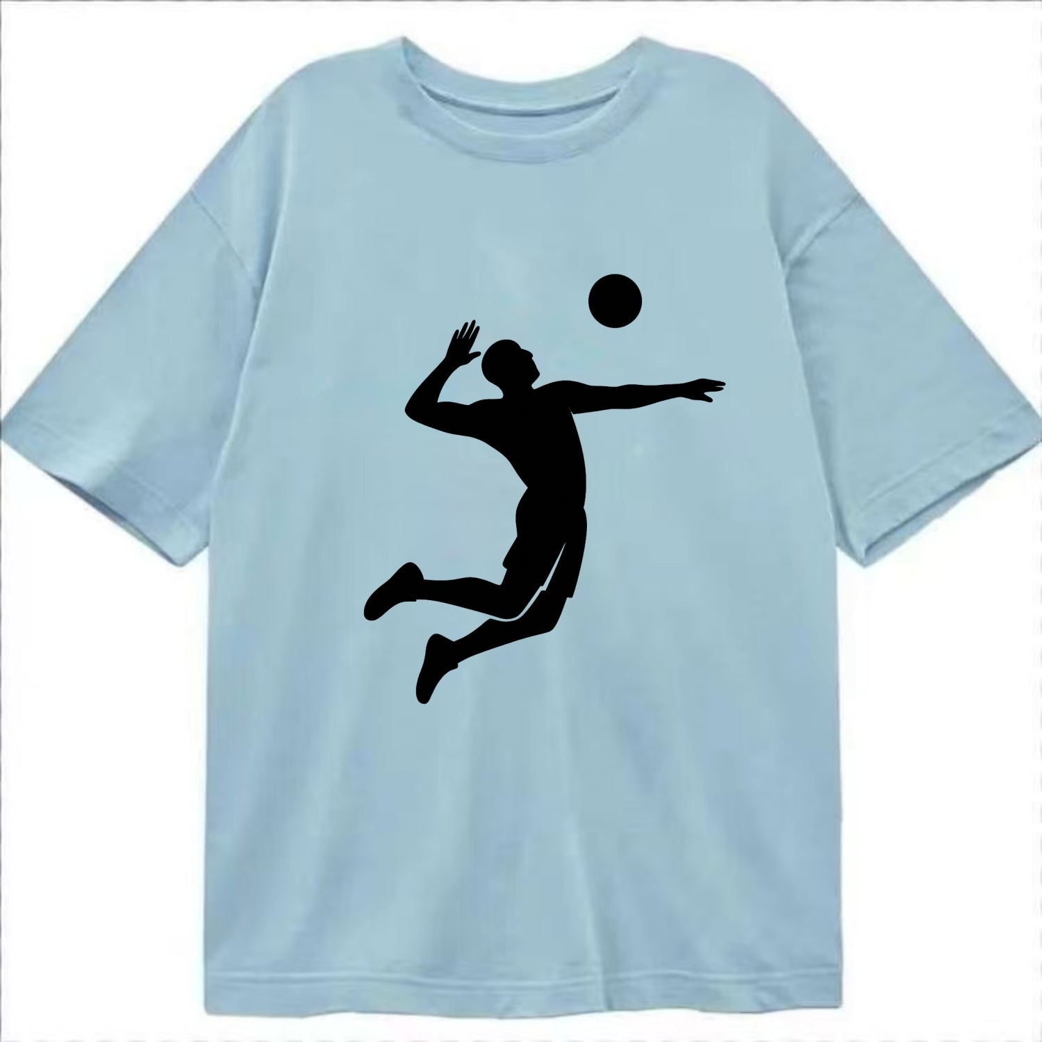 Volleyball player spiking ball - Classic T-shirt - Light Blue
