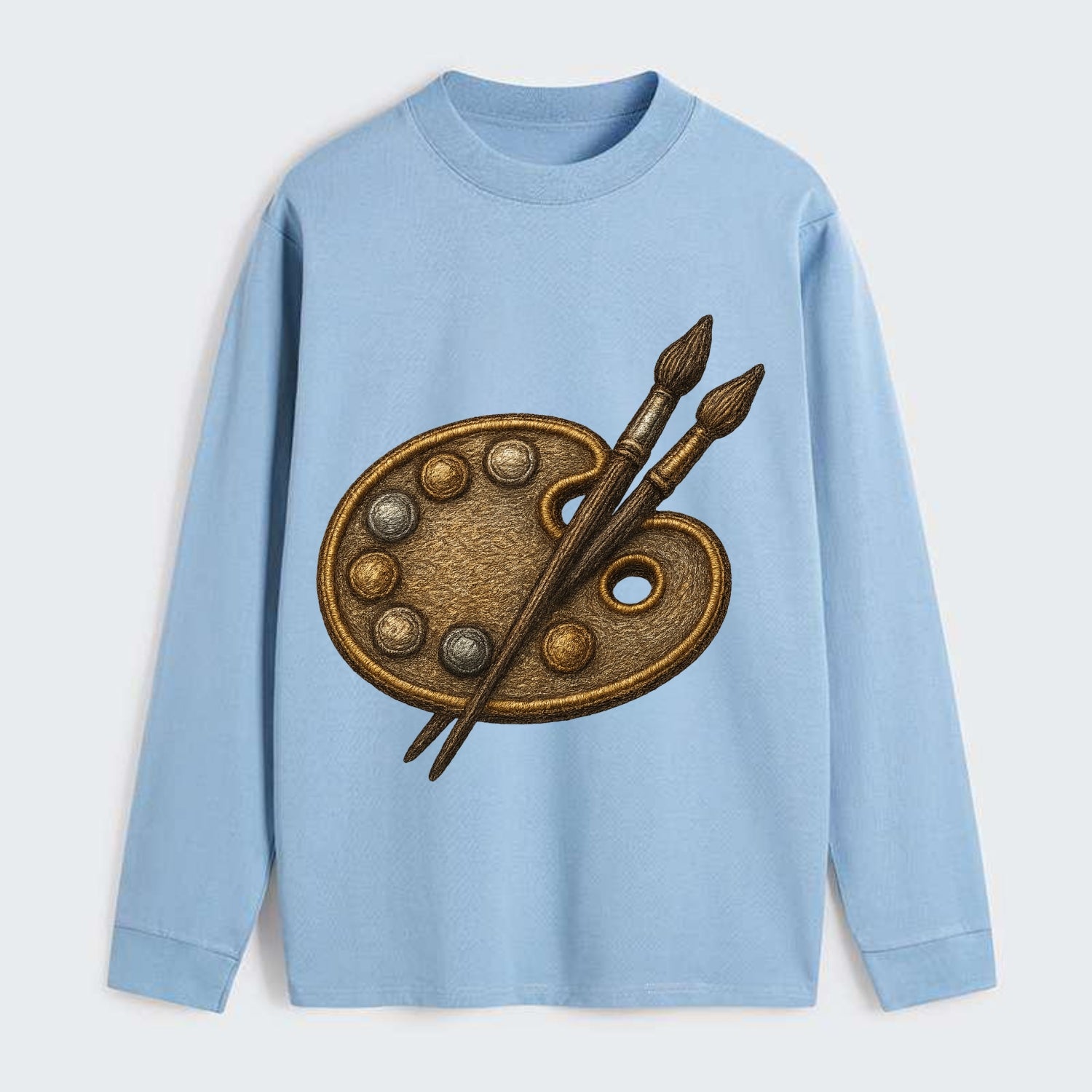 Artist palette with brushes - painter emblem - Classic Long Sleeve Shirt - Light Blue