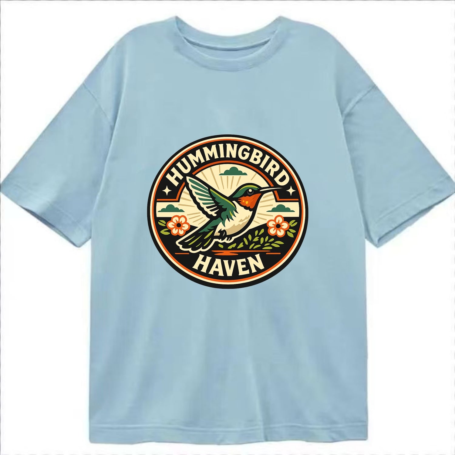 Hummingbird Sanctuary Emblem - Classic T-shirt - Light Blue