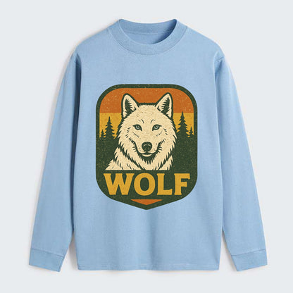 Arctic White Wolf  - Classic Long Sleeve Shirt - Light Blue