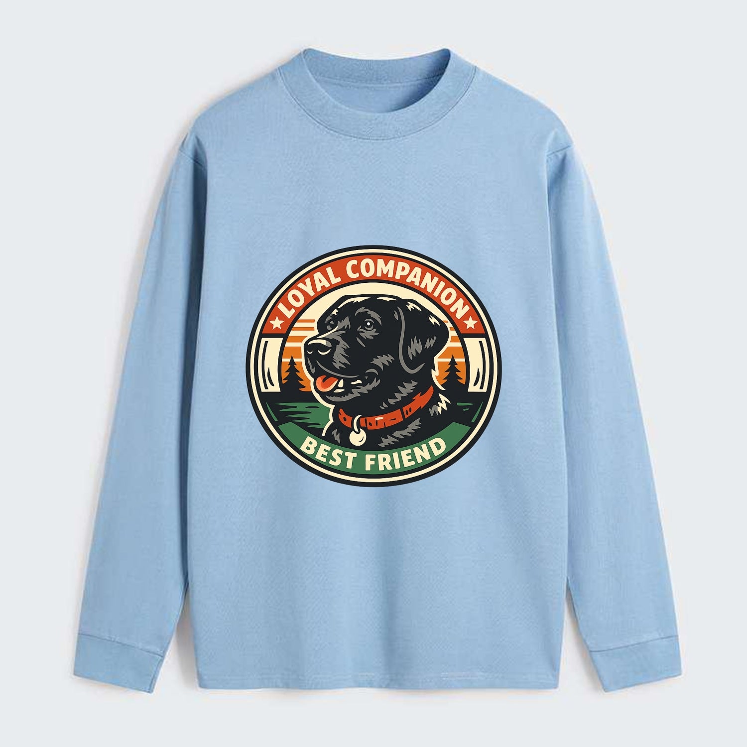 Noble Companion Emblem - Classic Long Sleeve Shirt - Light Blue