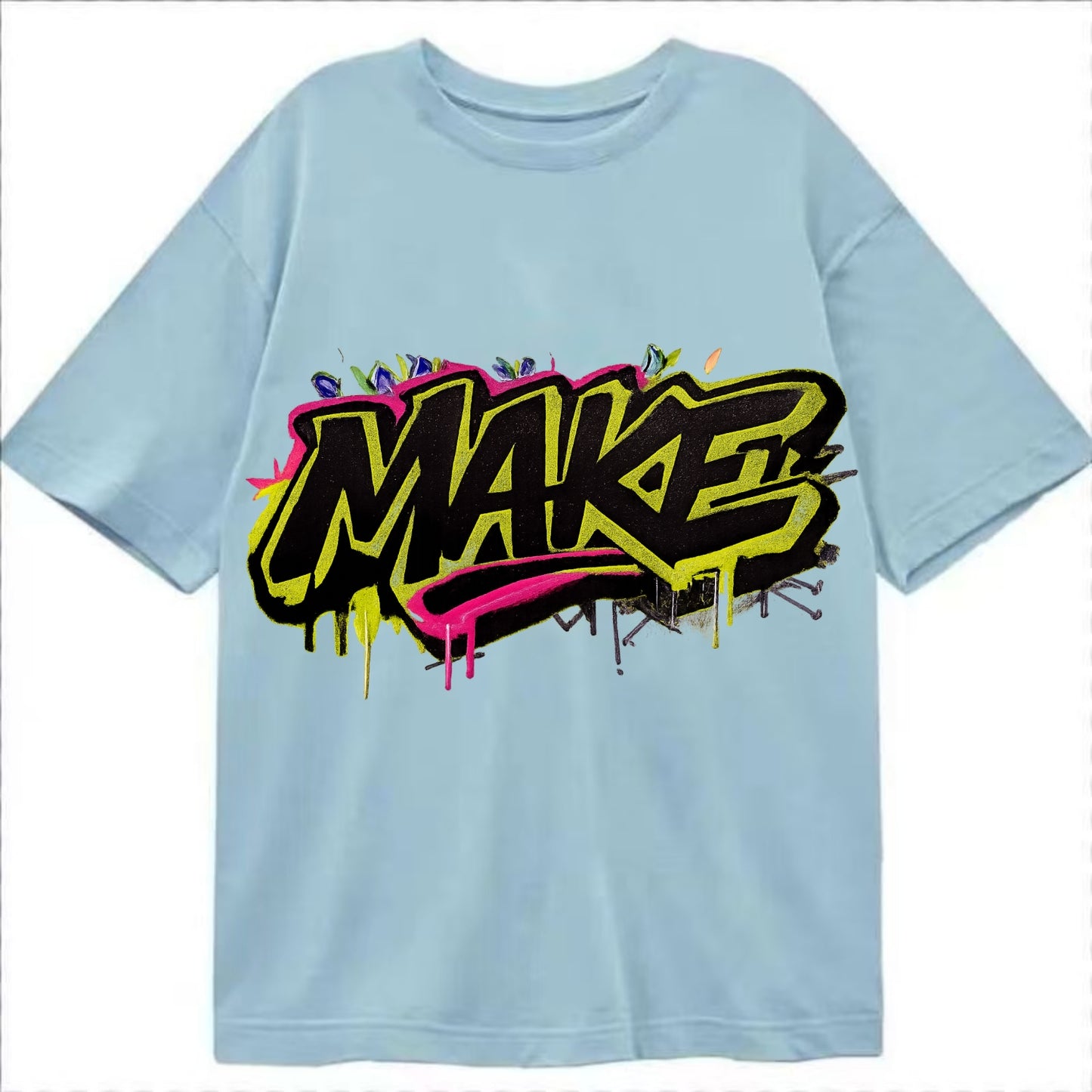 Bold typography design - "MAKE" - creating, producing, doing - Classic T-shirt - Light Blue