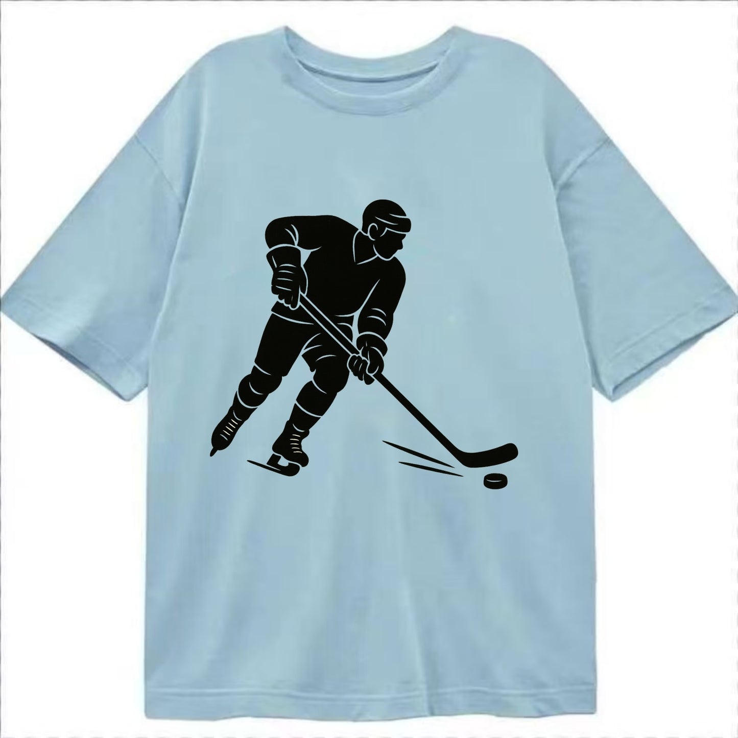 Ice hockey player shooting puck - Classic T-shirt - Light Blue