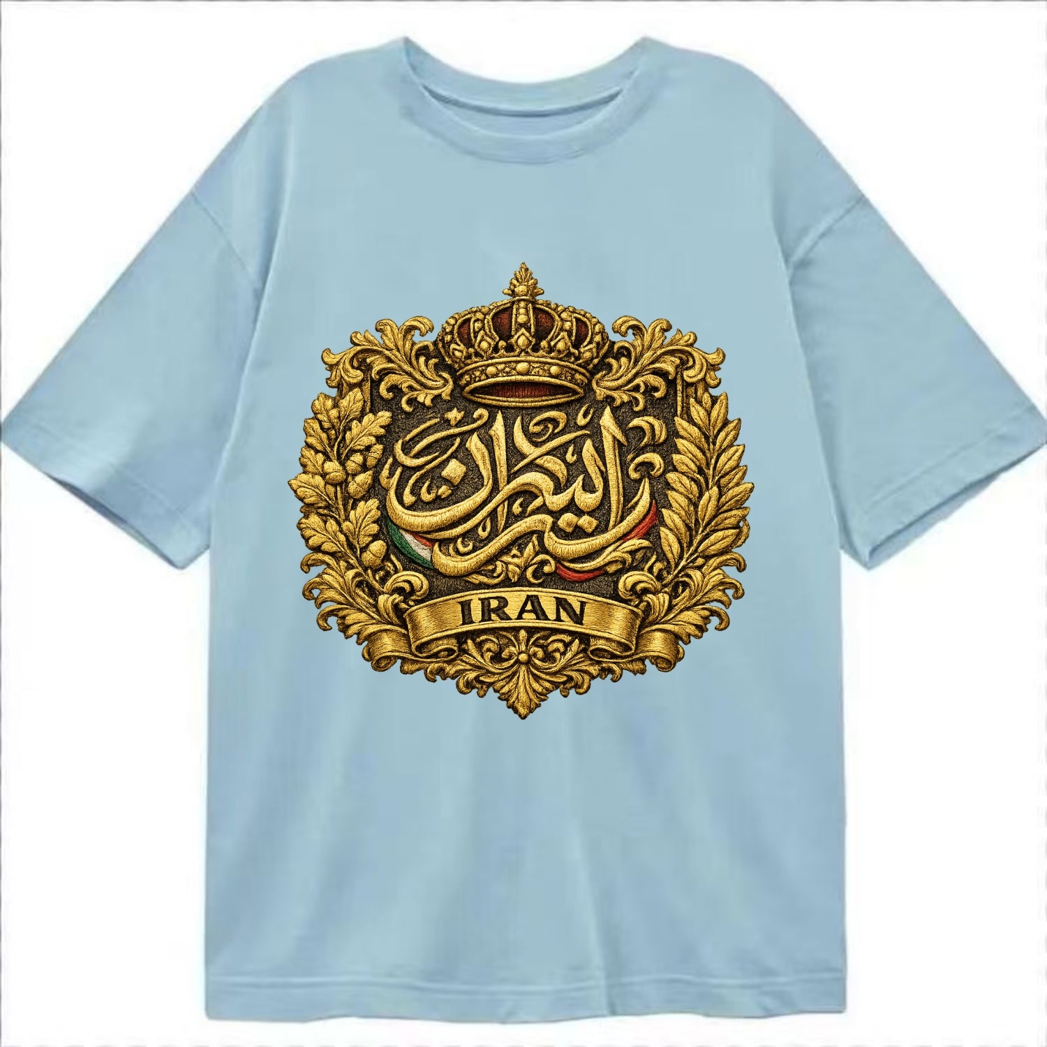 Iran Persian Calligraphy Crest - Classic T-shirt - Light Blue