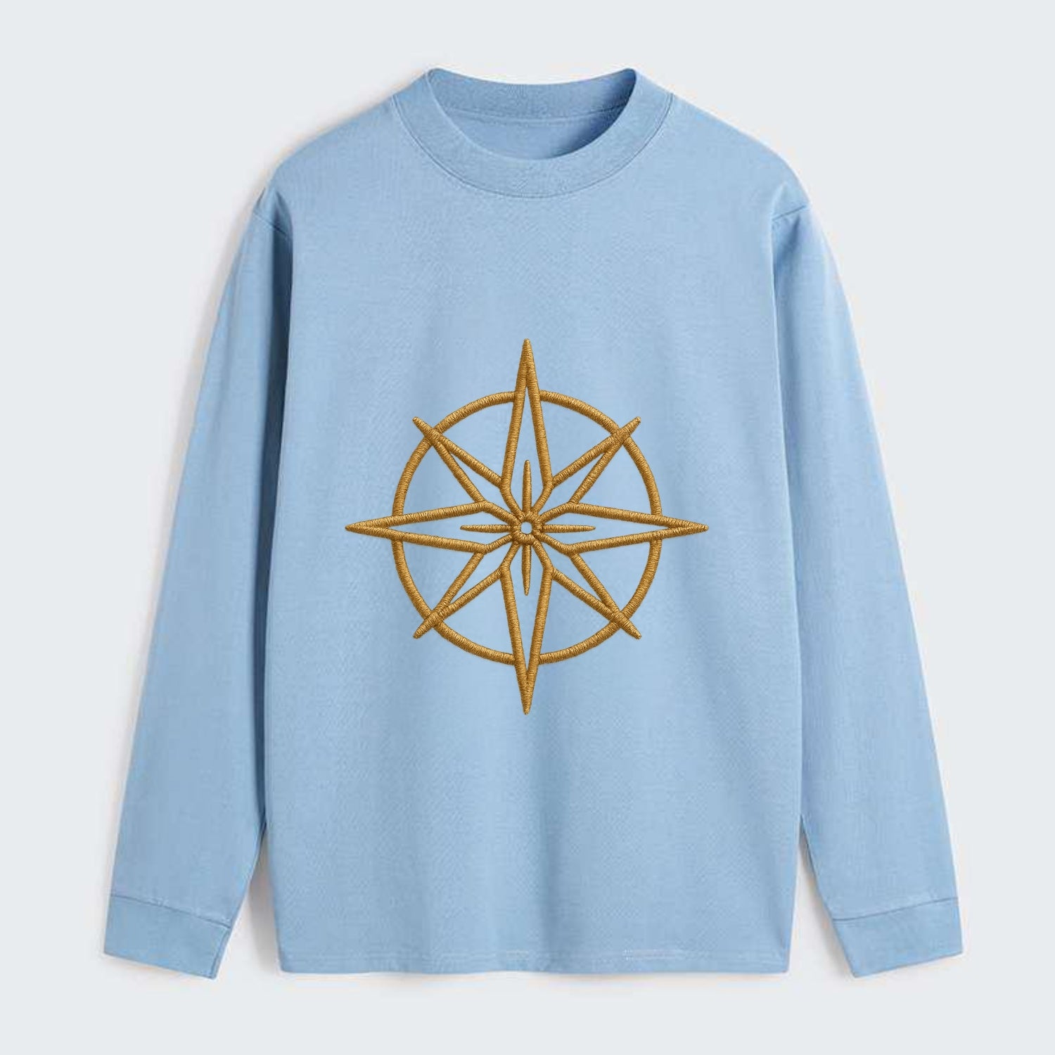 Compass Rose  - Classic Long Sleeve Shirt - Light Blue