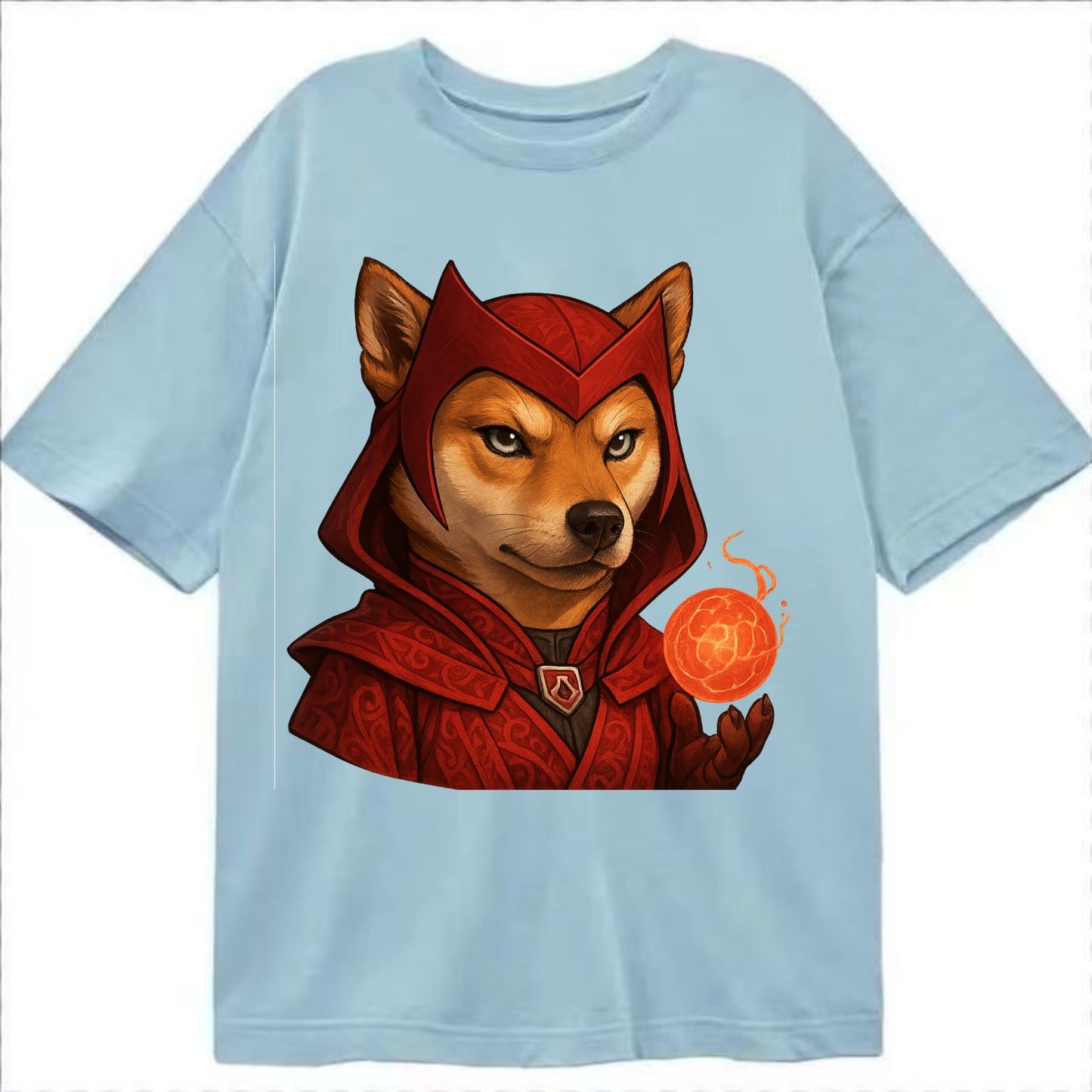 Shiba Inu Scarlet Witch  - Classic T-shirt - Light Blue