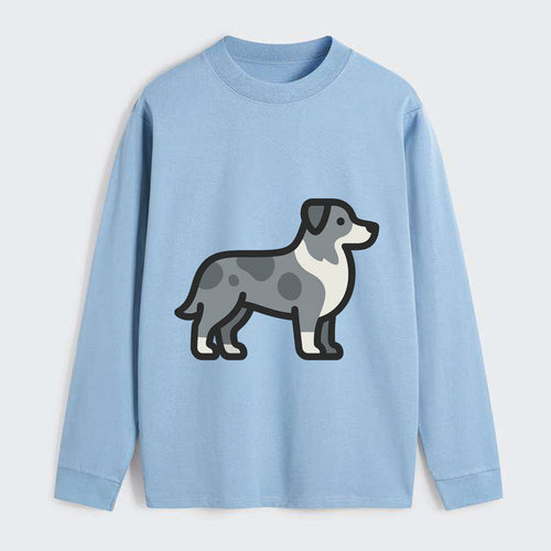 Australian Shepherd - Blue merle flat side profile - Classic Long Sleeve Shirt