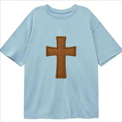 Carved Cross  - Classic T-shirt - Light Blue