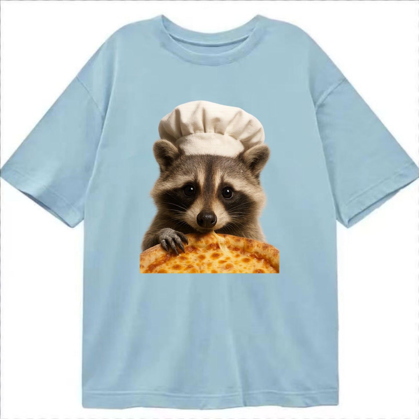 Pizza Dad Raccoon  - Classic T-shirt - Light Blue