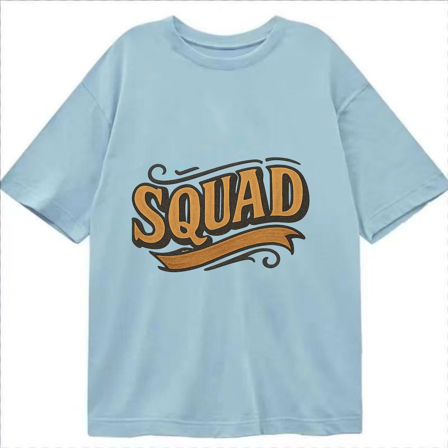 Bold typography design - "SQUAD" - your crew, your people - Classic T-shirt - Light Blue