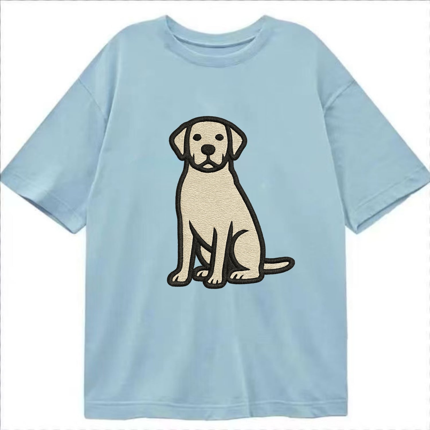 Goldador - Golden Lab mix sitting pose - Classic T-shirt - Light Blue