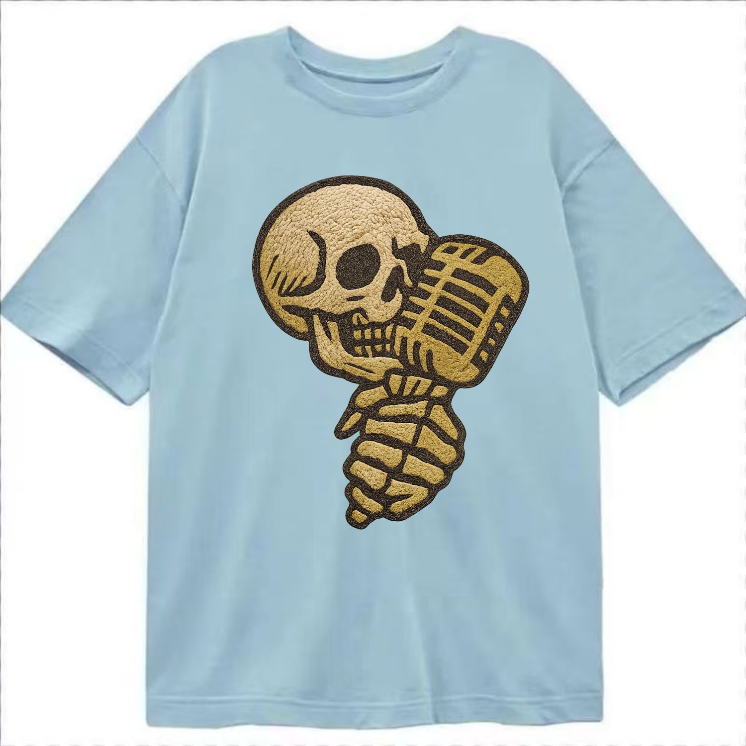 Skull Microphone  - Classic T-shirt - Light Blue