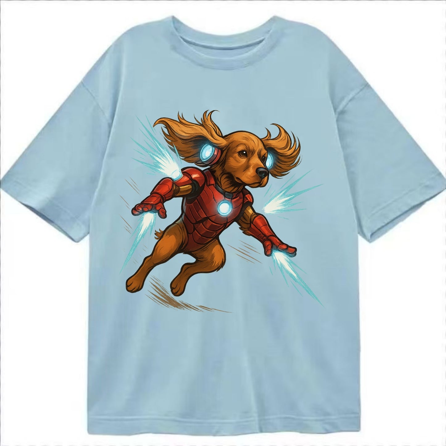 Cocker Spaniel Iron Man  - Classic T-shirt - Light Blue