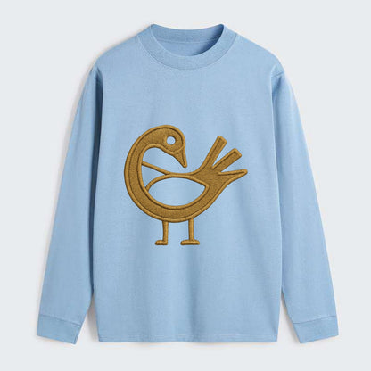 Adinkra Sankofa  - Classic Long Sleeve Shirt - Light Blue