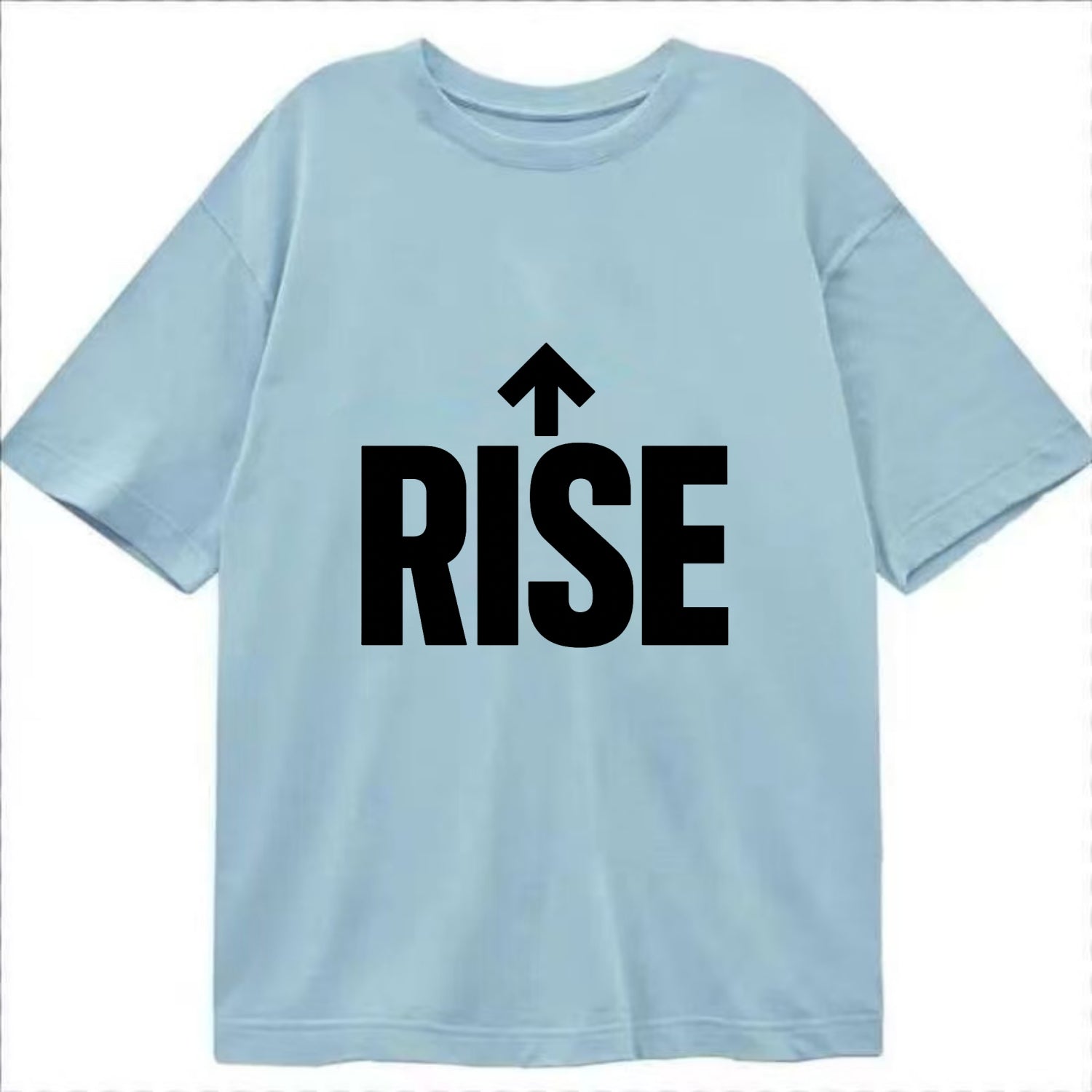 Bold typography design - "RISE" - getting up, ascending, elevating - Classic T-shirt - Light Blue