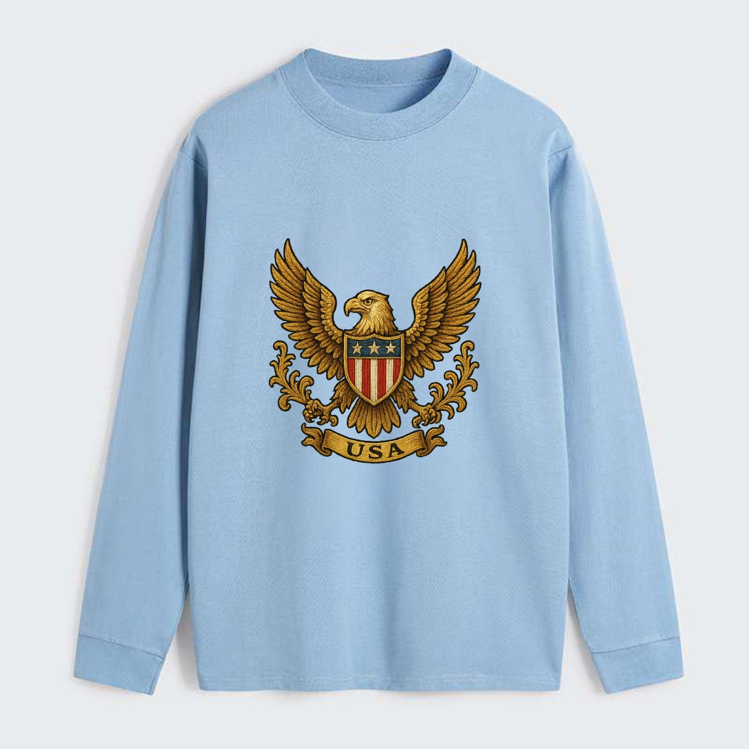Usa Heritage Eagle 3 - Classic Long Sleeve Shirt - Light Blue