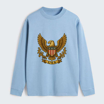Usa Heritage Eagle 3 - Classic Long Sleeve Shirt - Light Blue