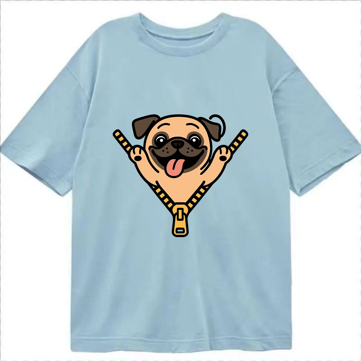Pug - Classic T-shirt - Light Blue