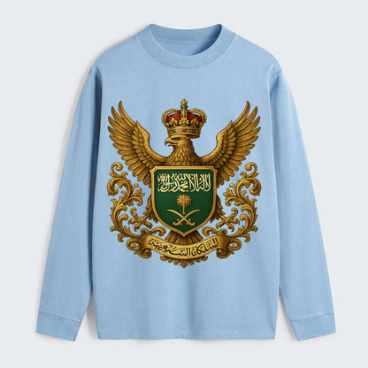 Saudi Arabia Heritage Badge - Classic Long Sleeve Shirt - Light Blue