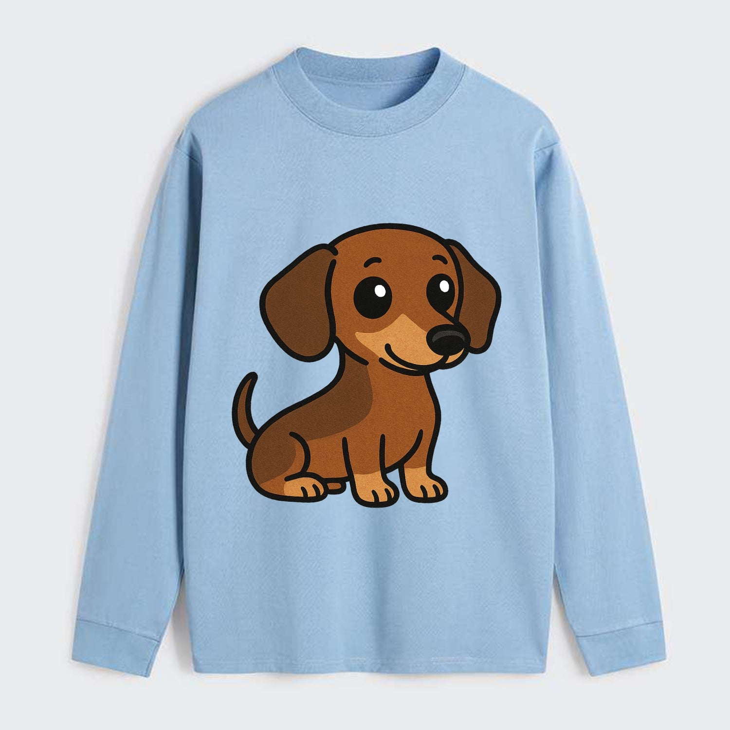 Dachshund - Long body profile view - Classic Long Sleeve Shirt - Light Blue