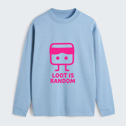 LOOT IS RANDOM | Dice wearing blindfold - Classic Long Sleeve Shirt - Light Blue